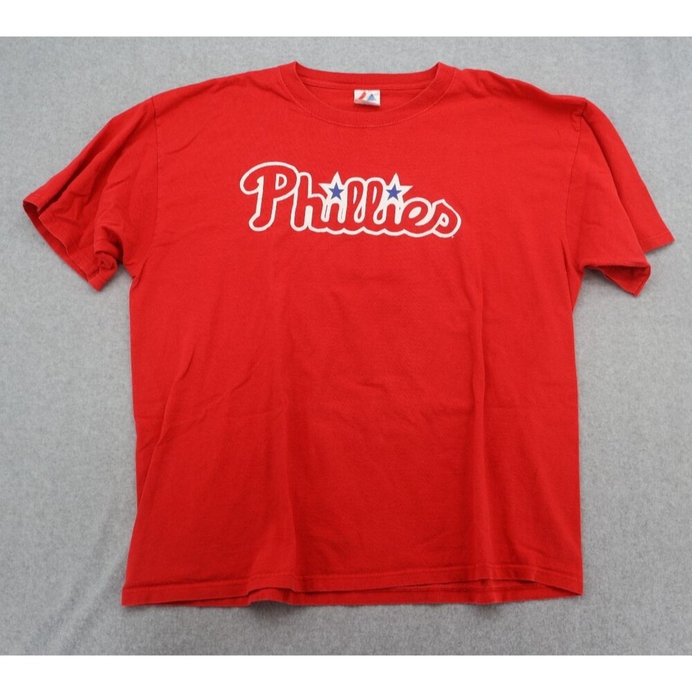 Majestic Philadelphia Phillies Ryan Howard #6 T-Shirt Men's 2X Red MLB Vintage